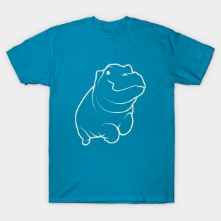 Aesthetic Lineart Cute Hippopotamus T-Shirt